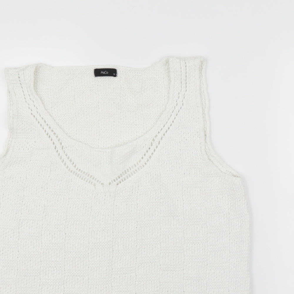 M&Co Womens White   Vest Jumper Size 14