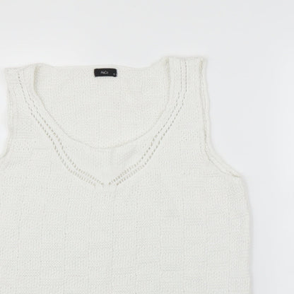 M&Co Womens White   Vest Jumper Size 14