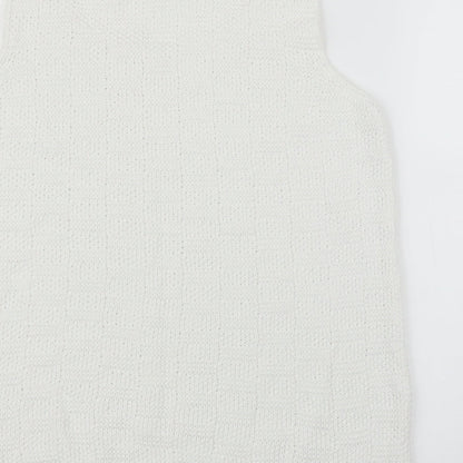 M&Co Womens White   Vest Jumper Size 14