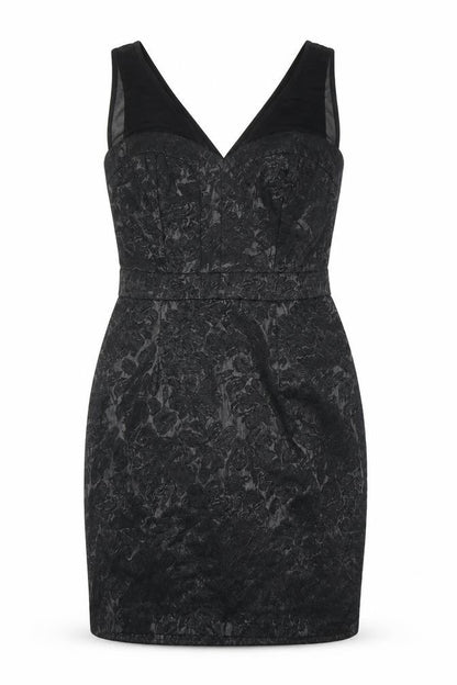Preworn Womens Black Floral  Sheath  Size 10
