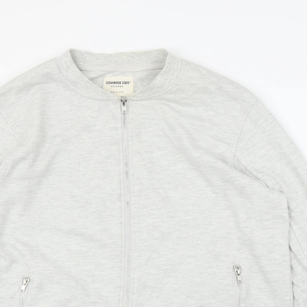 Cedar Wood State Mens Grey   Full Zip Jumper Size XL