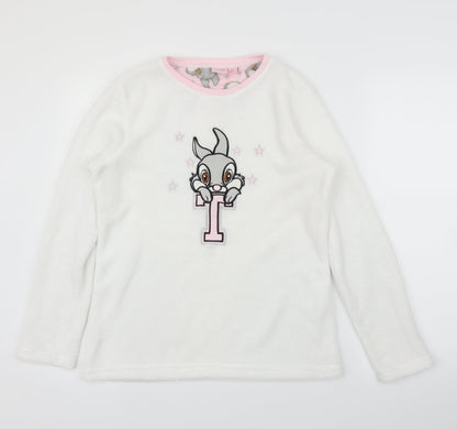 Young Dimension Girls White Solid  Top Pyjama Top Size 13 Years  - Bambi, Disney