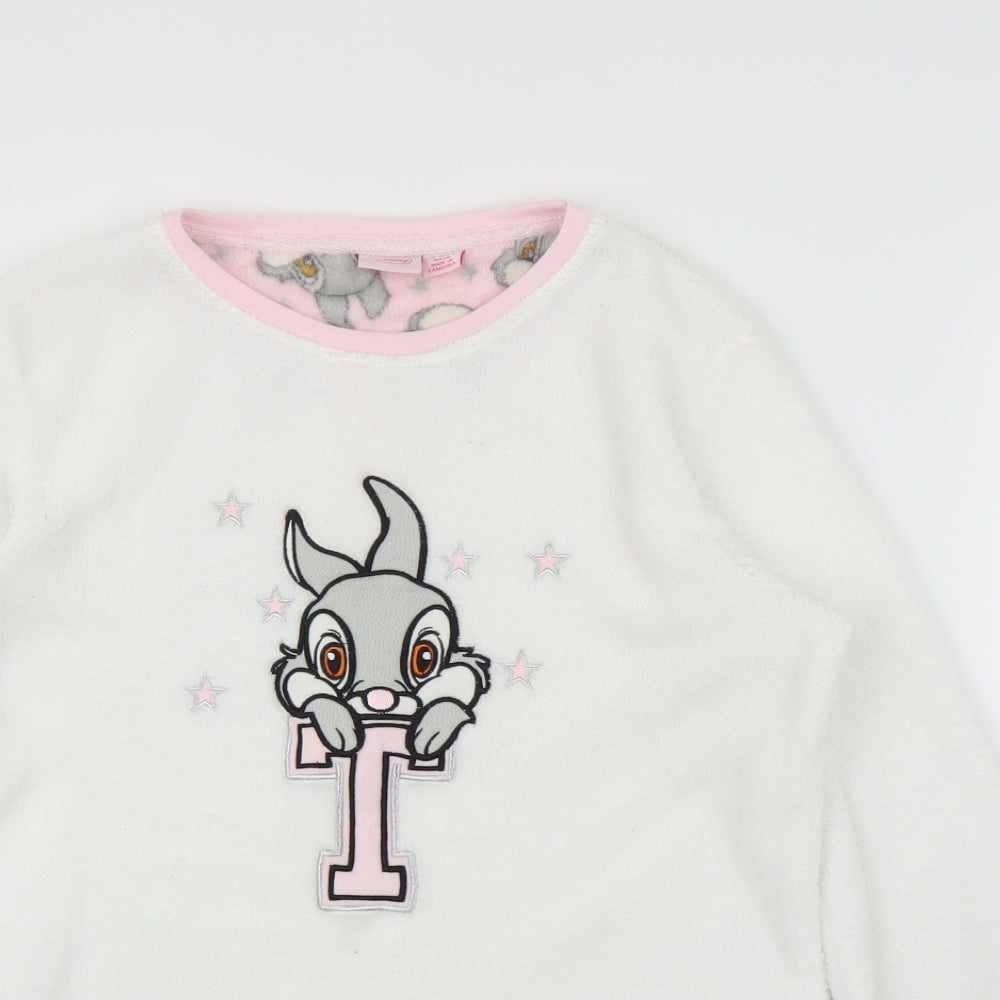Young Dimension Girls White Solid  Top Pyjama Top Size 13 Years  - Bambi, Disney