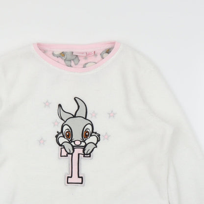 Young Dimension Girls White Solid  Top Pyjama Top Size 13 Years  - Bambi, Disney