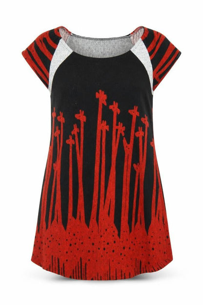 Angel Eye Womens Red Animal Print  Jumper Dress  Size S  - Giraffe