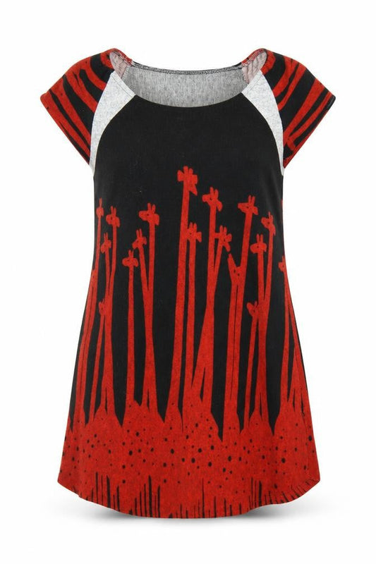 Angel Eye Womens Red Animal Print  Jumper Dress  Size S  - Giraffe