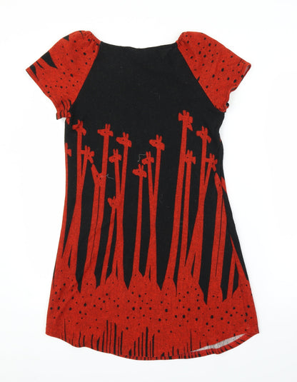Angel Eye Womens Red Animal Print  Jumper Dress  Size S  - Giraffe