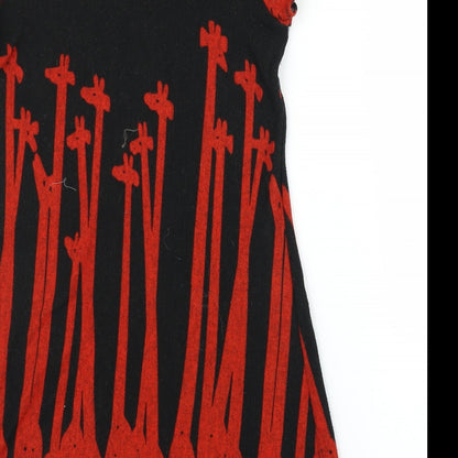 Angel Eye Womens Red Animal Print  Jumper Dress  Size S  - Giraffe