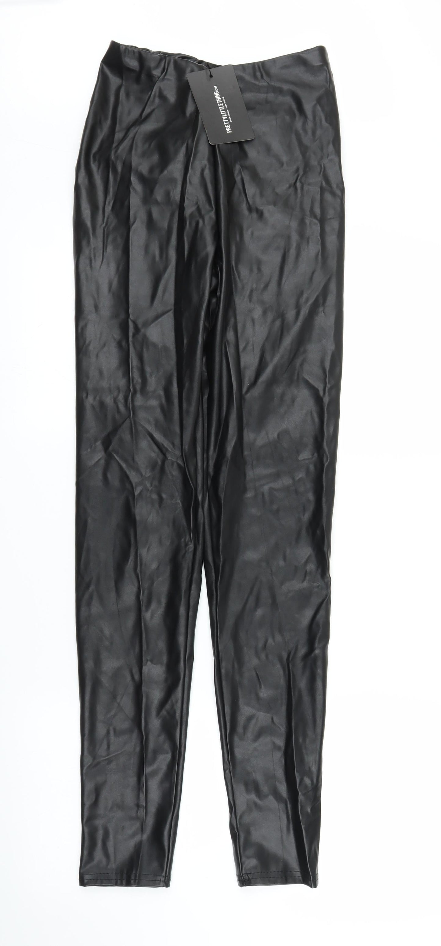 Womens UK Size 8 PRETTYLITTLETHING Regular Fit Carrot Black Trousers