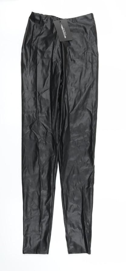Womens UK Size 8 PRETTYLITTLETHING Regular Fit Carrot Black Trousers