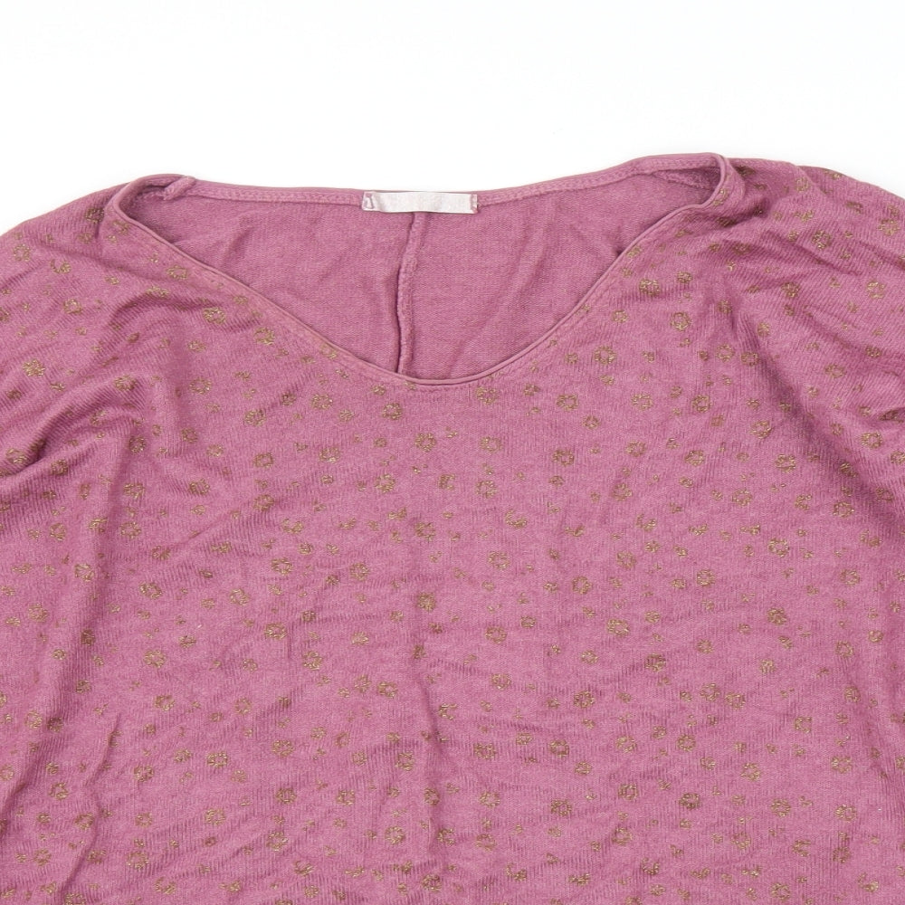 Womens UK Size L Preworn Pink Basic Blouse