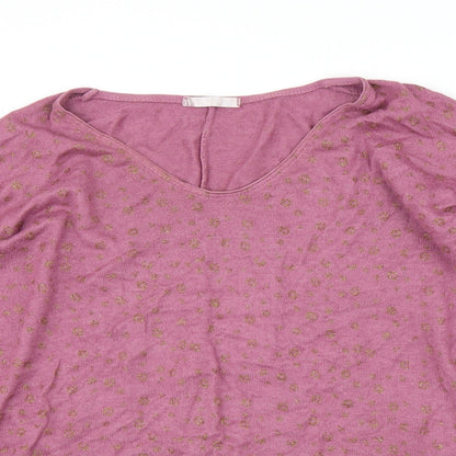 Womens UK Size L Preworn Pink Basic Blouse