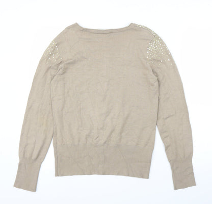 Yessica Womens Beige   Cardigan Jumper Size M