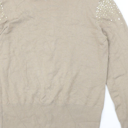 Yessica Womens Beige   Cardigan Jumper Size M