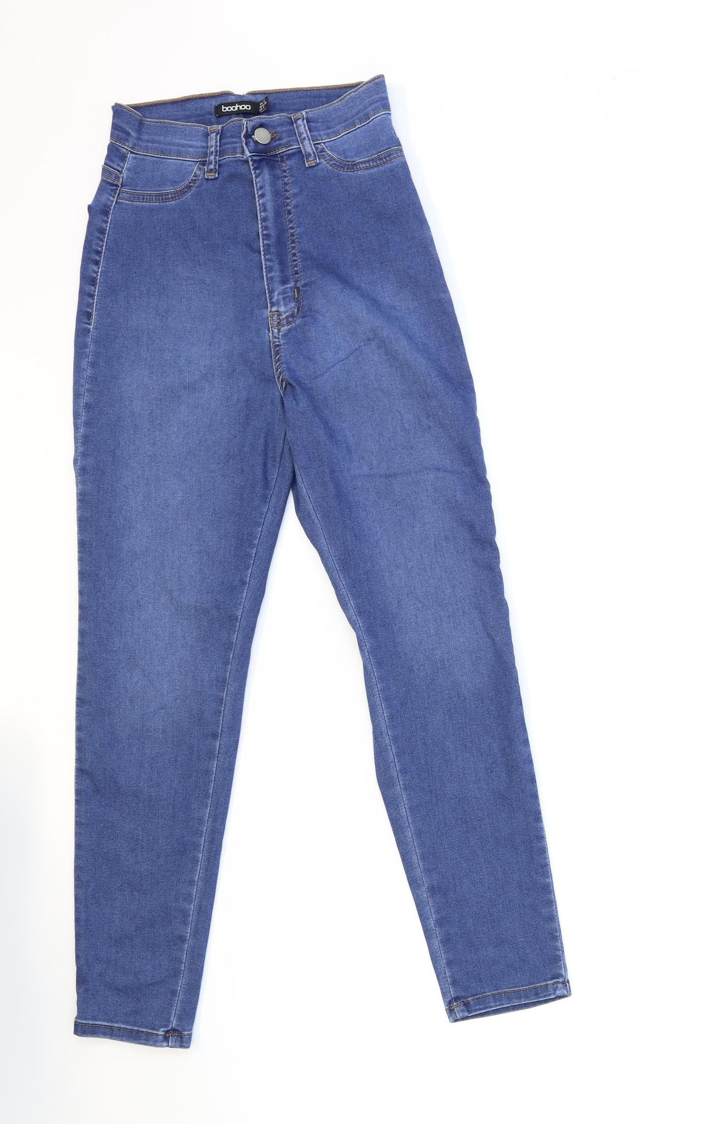 Boohoo Womens Blue  Denim Skinny Jeans Size 10 L25 in