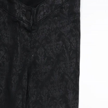 NEXT Womens Black Floral Denim Skinny Jeans Size 10 L28 in