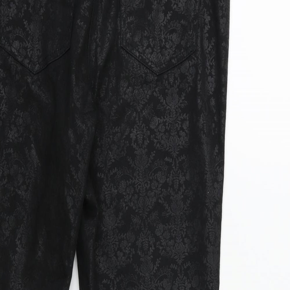 NEXT Womens Black Floral Denim Skinny Jeans Size 10 L28 in