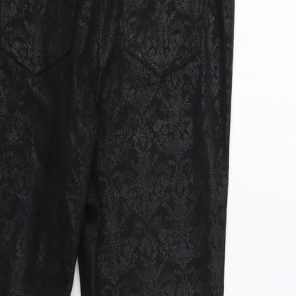 NEXT Womens Black Floral Denim Skinny Jeans Size 10 L28 in