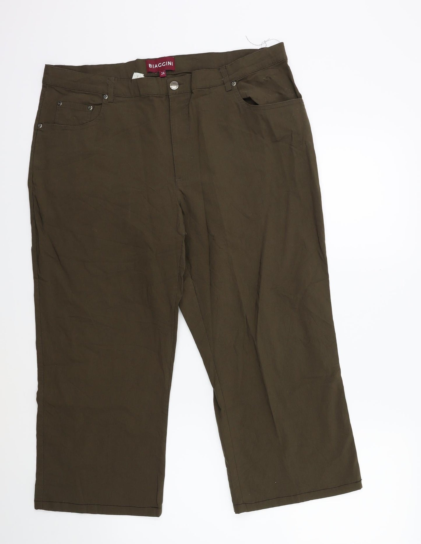 Biaggini Womens Green   Cropped Trousers Size 36 in L23 in