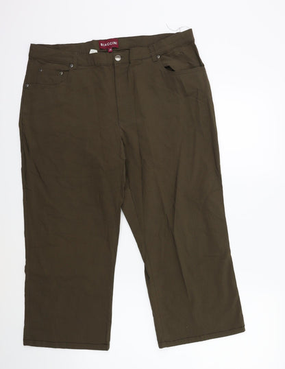 Biaggini Womens Green   Cropped Trousers Size 36 in L23 in