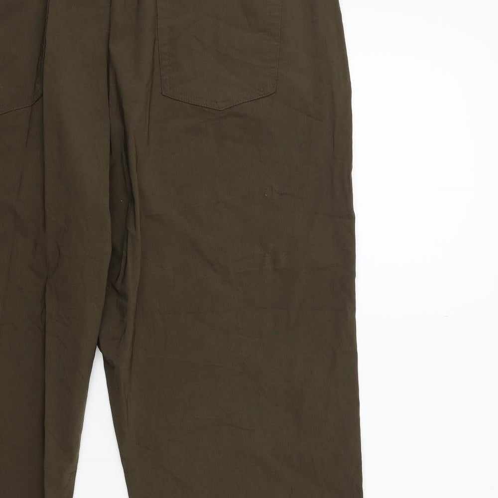 Biaggini Womens Green   Cropped Trousers Size 36 in L23 in