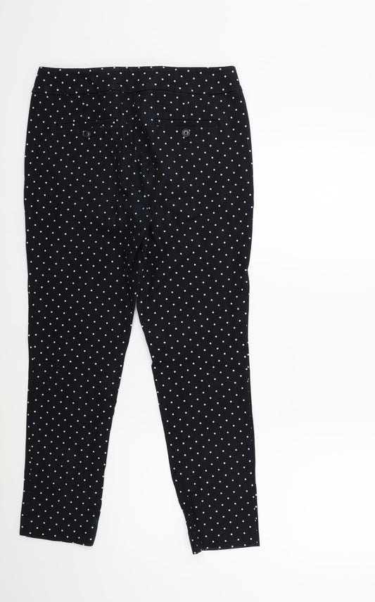 LOFT Womens Black Polka Dot  Trousers  Size 6 L26 in