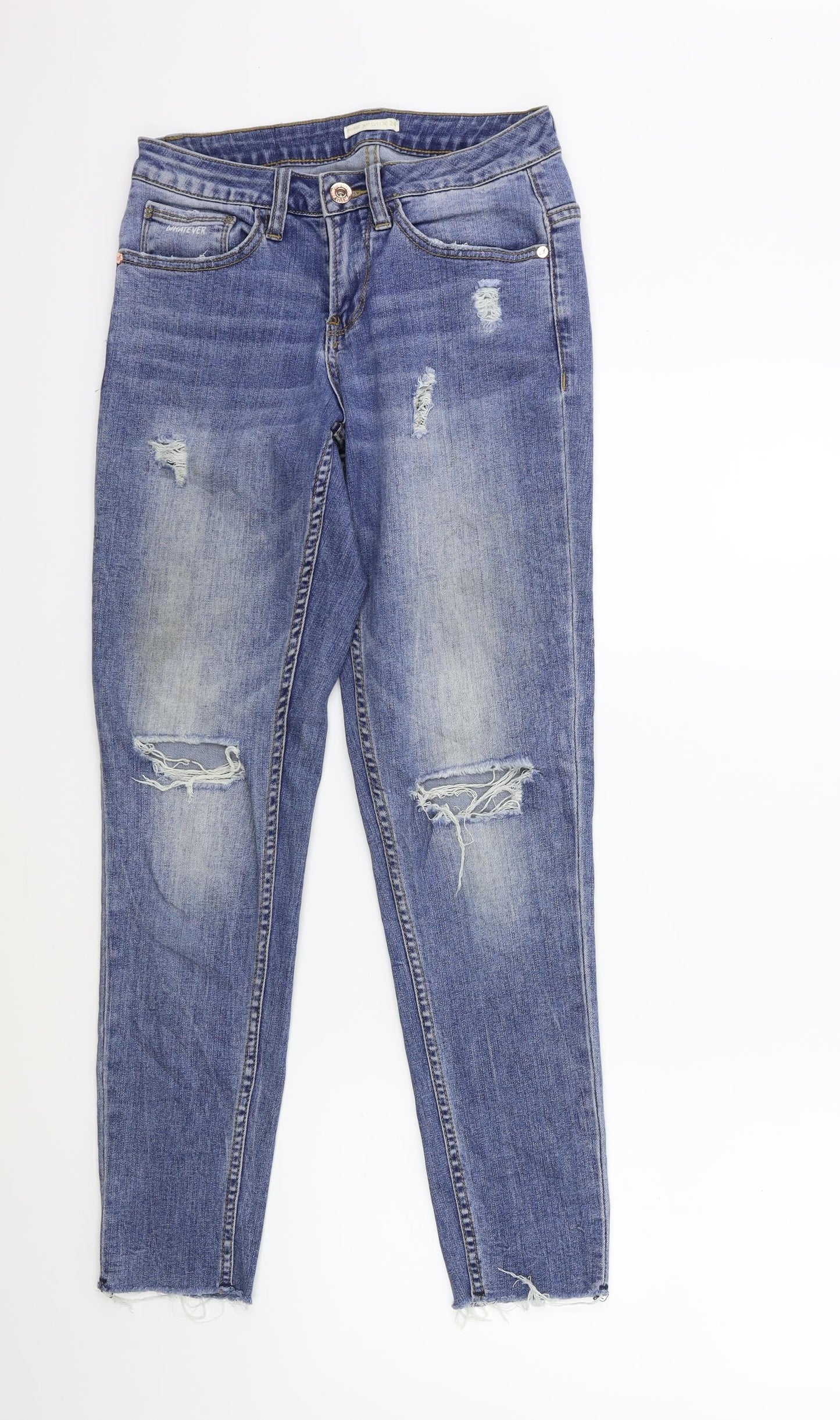 Womens UK Size 28 in Preworn Regular Fit Skinny Blue Jeans