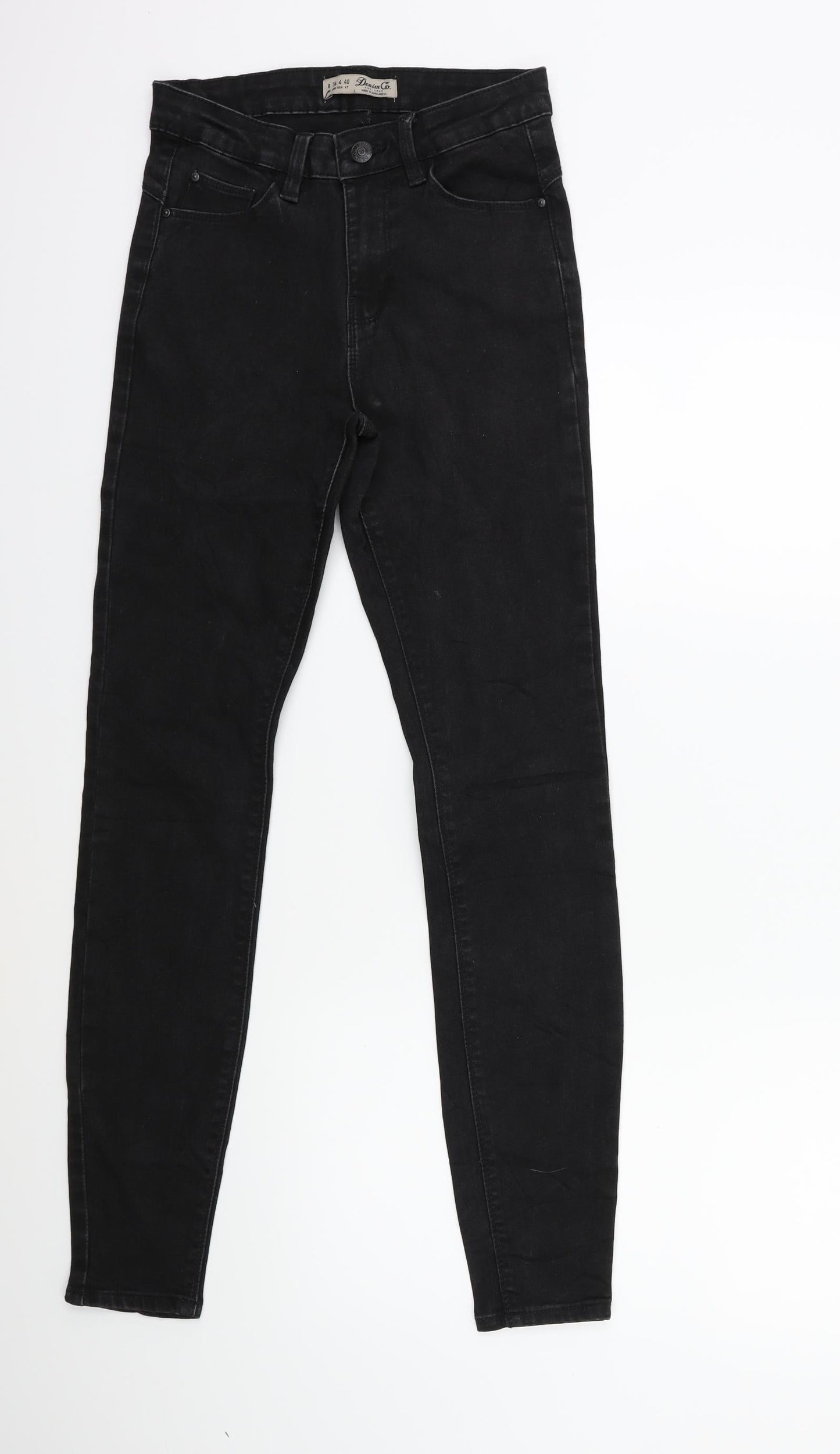 Denim & Co. Womens Black  Denim Skinny Jeans Size 8 L28 in