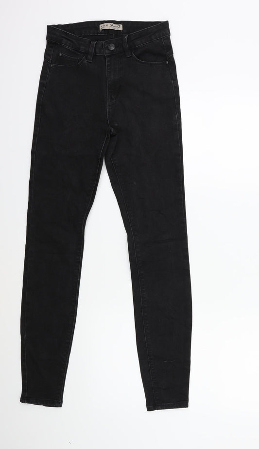 Denim & Co. Womens Black  Denim Skinny Jeans Size 8 L28 in