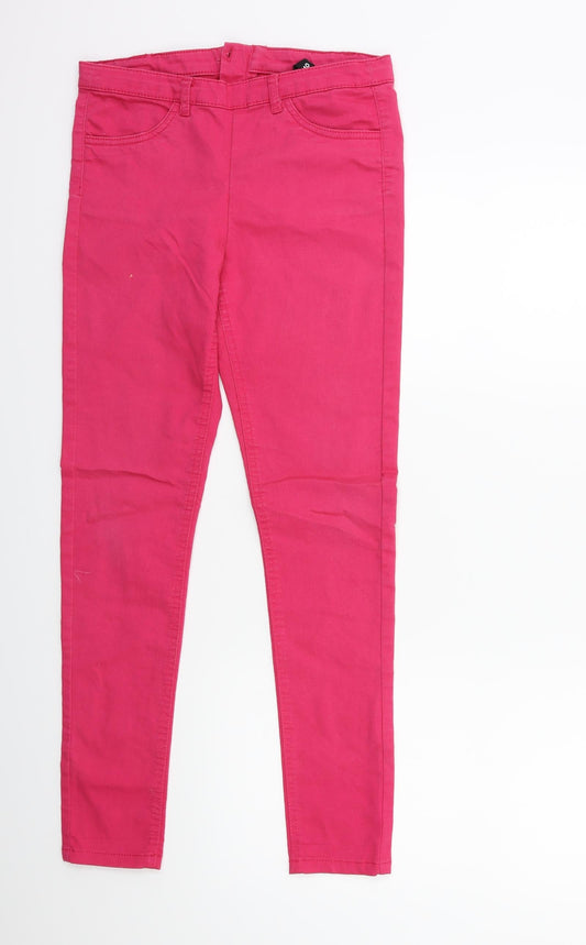 Womens UK Size 10 H&M Regular Fit Skinny Pink Jeans