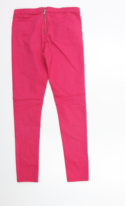 Womens UK Size 10 H&M Regular Fit Skinny Pink Jeans