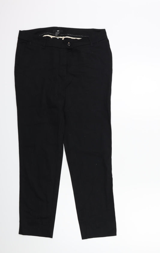 Womens UK Size 10 H&M Regular Fit Snow Pants Black Trousers