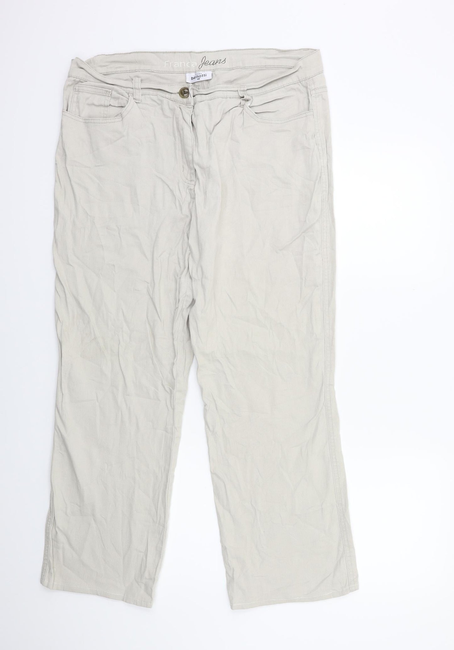 Gina Benotti Womens Grey  Denim Straight Jeans Size 20 L30 in