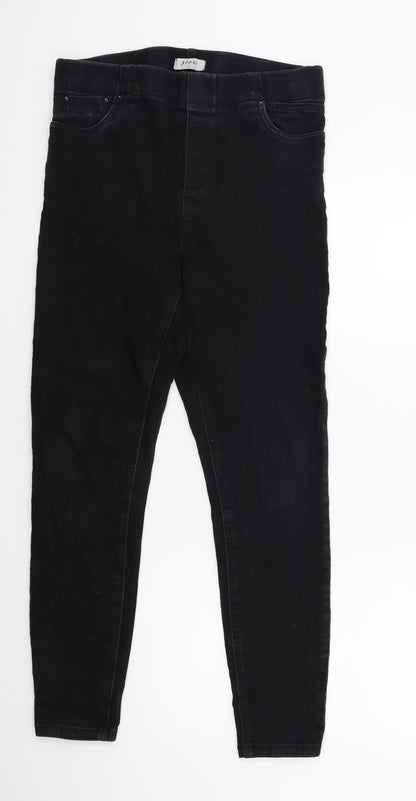 Soon Womens Black  Denim Jegging Jeans Size 12 L28 in