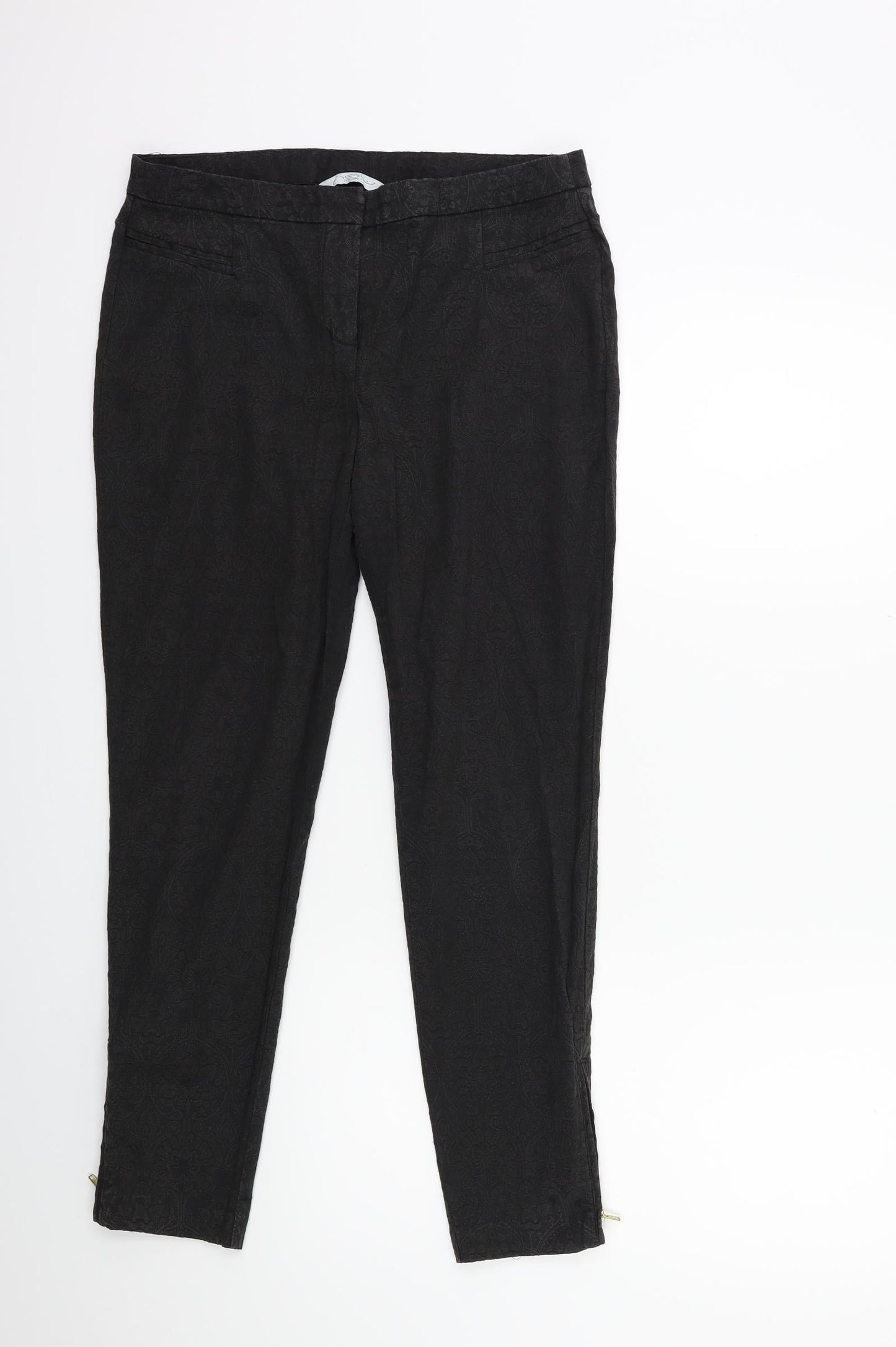 New Look Womens Black Floral  Trousers  Size 12 L27 in