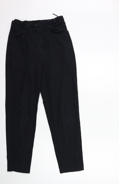 Womens UK Size 14 Preworn Regular Fit  Black Trousers