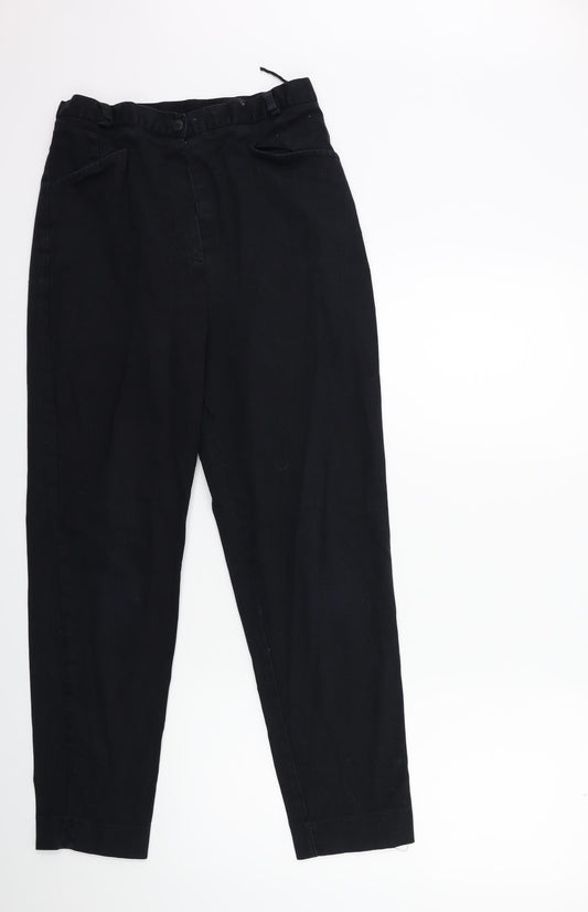 Womens UK Size 14 Preworn Regular Fit  Black Trousers