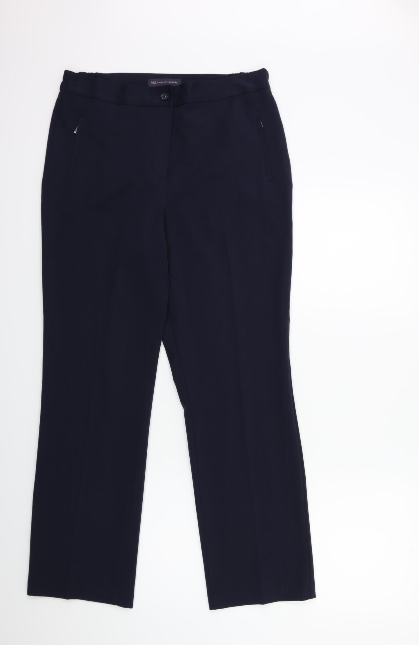 Womens UK Size 12 Marks and Spencer Regular Fit  Blue Trousers