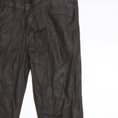 Womens UK Size 10 Preworn Regular Fit  Brown Trousers