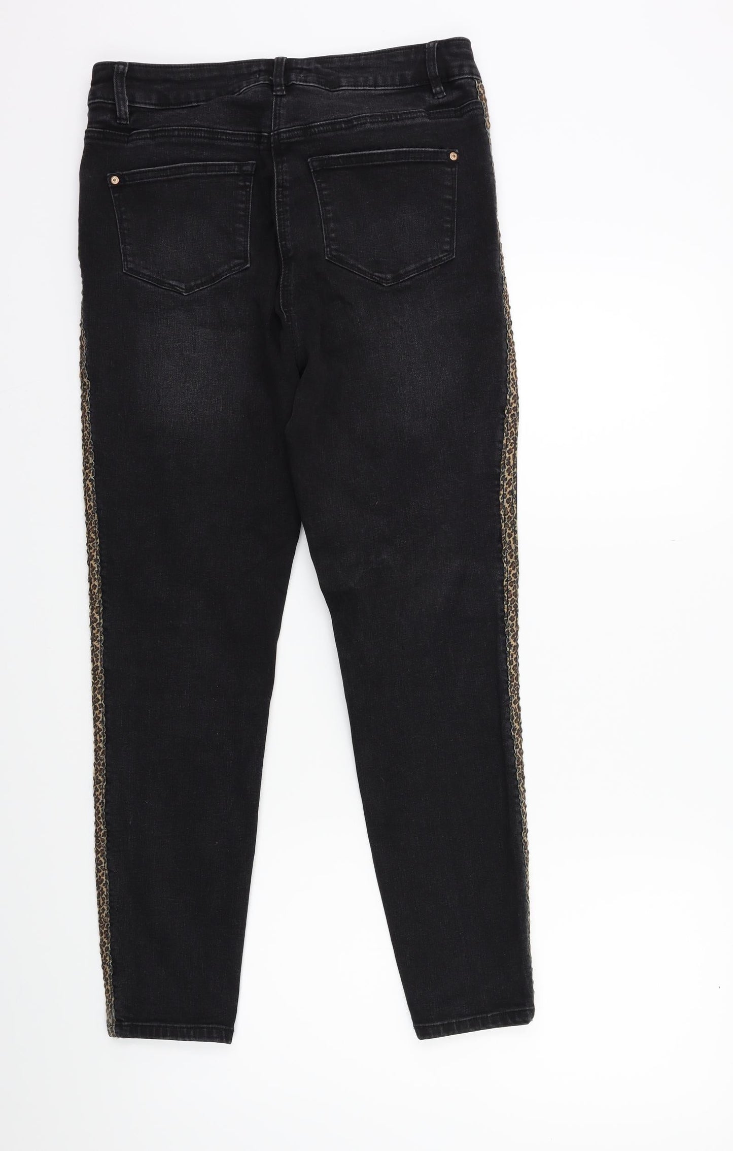 Womens UK Size 12 Papaya Regular Fit Skinny Black Jeans