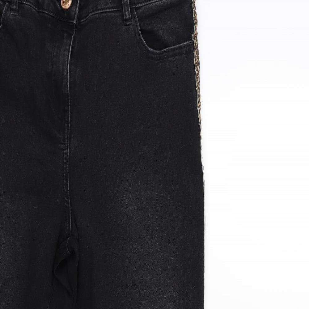 Womens UK Size 12 Papaya Regular Fit Skinny Black Jeans
