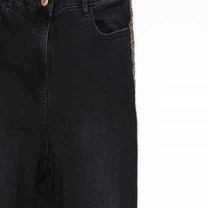 Womens UK Size 12 Papaya Regular Fit Skinny Black Jeans