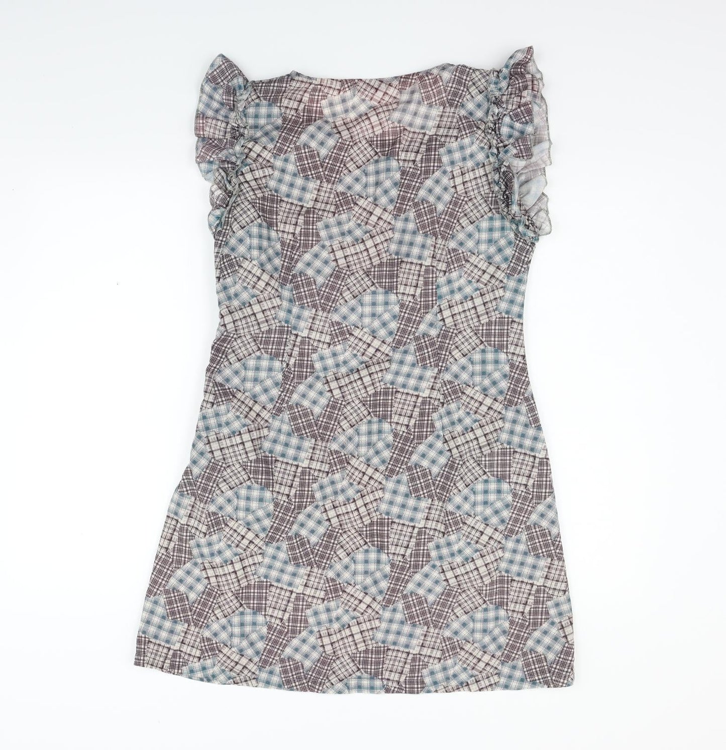 a star Womens Grey Check  Fit & Flare  Size M