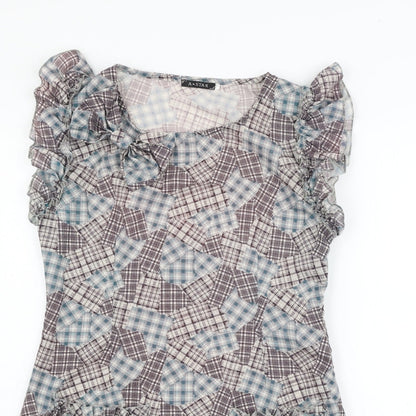 a star Womens Grey Check  Fit & Flare  Size M