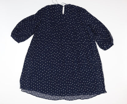 F&F Womens Blue Houndstooth  Fit & Flare  Size 14