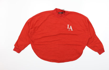 Boohoo Womens Red   Pullover Jumper Size M