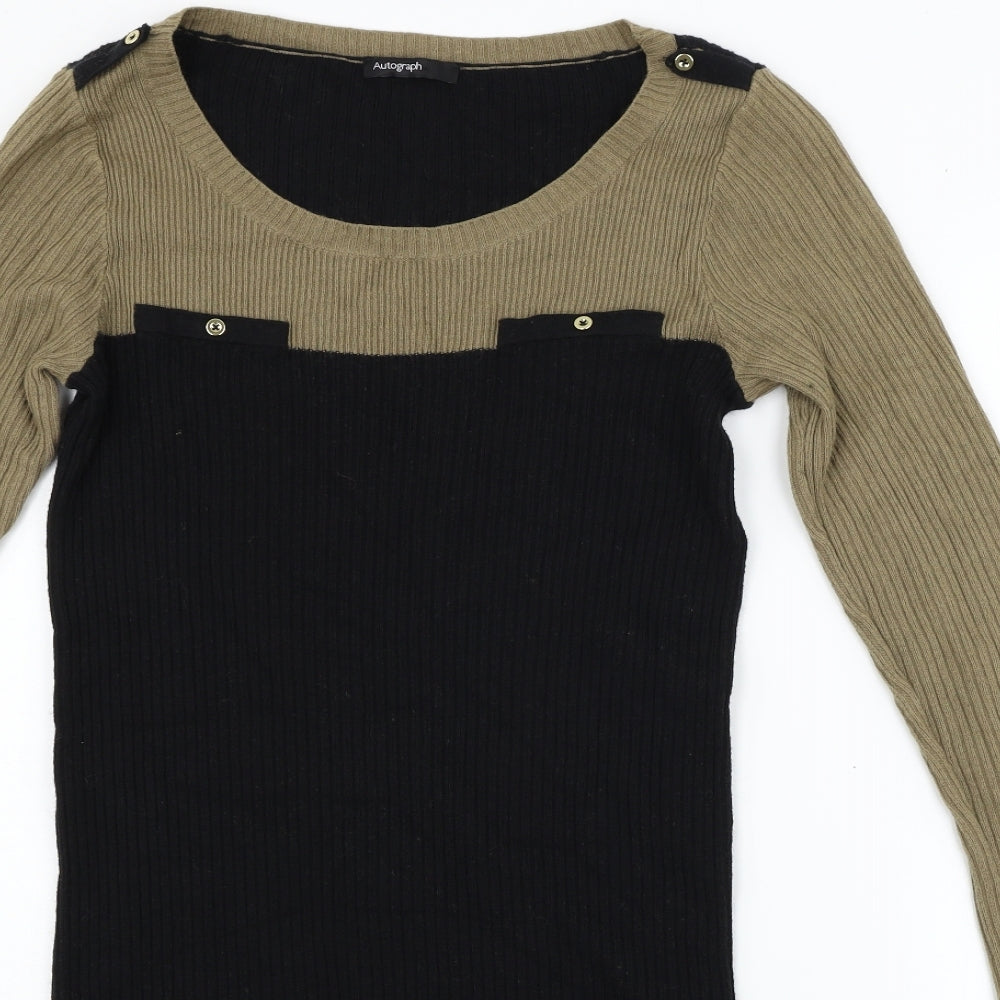 Autograph Womens Black Houndstooth  Fit & Flare  Size 10