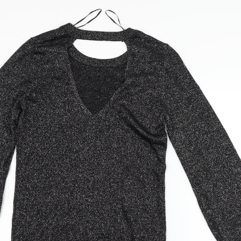 George Womens Black Houndstooth  Fit & Flare  Size 10