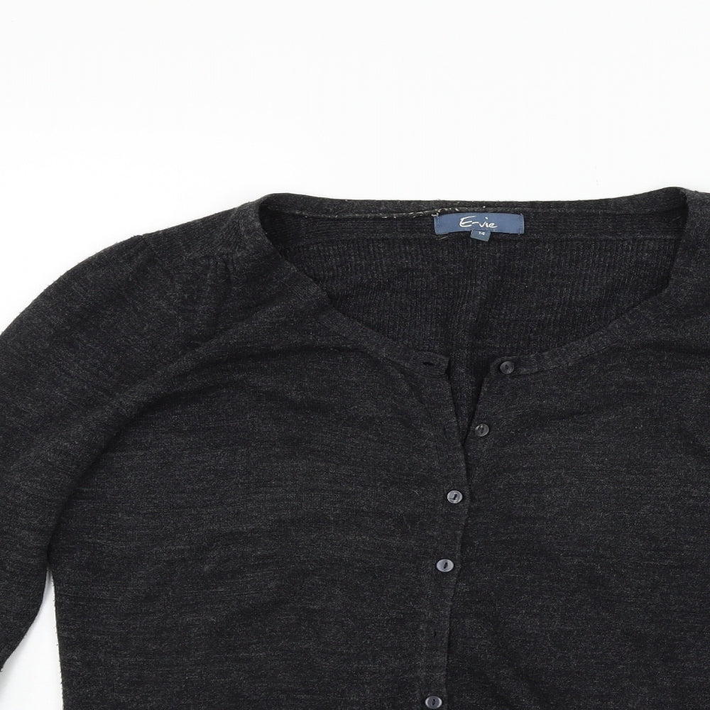 eVIE Womens Grey   Cardigan Jumper Size 14