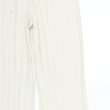 H&M Womens White   Trousers  Size S L28 in